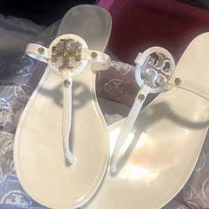 Tory Burch ivory/gold sandals